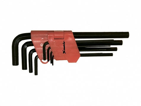 Набор 6-гранных ключей HEX 1,5-10мм удлиненные 9шт оксидированные MATRIX 11231