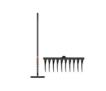 Грабли садовые 14 зубьев ширина 39см с черенком, 138см FINLAND 1705-Ч