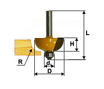 Фреза кромочная калевочная ф22.2х13мм r4.8 хв.8мм ЭНКОР