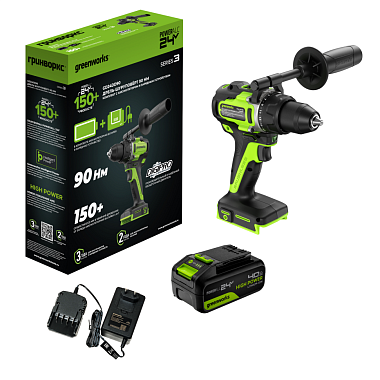 Дрель-шуруповерт аккумуляторная GREENWORKS GD24DD90 1х4Ah 3707507CUB