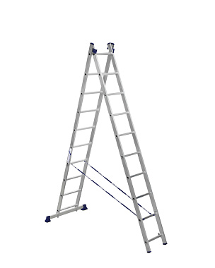 Лестница-стремянка 2-секционная алюминиевая 2х10 АЛЮМЕТ H2 5210