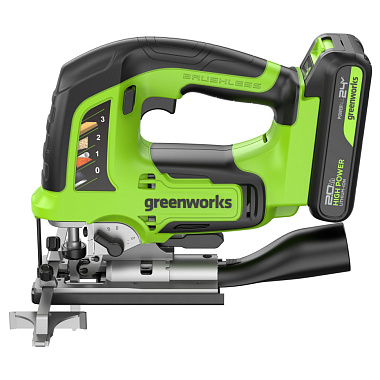 Лобзик аккумуляторный GREENWORKS GD24JS120 1x2Ah 3601407CUA
