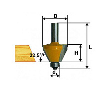 Фреза кромочная конусная ф19х13мм 15° хв.8мм ЭНКОР