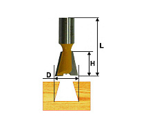 Фреза пазовая "ласточкин хвост" ф9.5х10мм 9° хв.8мм ЭНКОР 