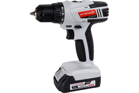 Дрель-шуруповерт аккумуляторная ИНТЕРСКОЛ ДА-18ЭР 35 2х2Ah