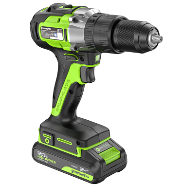 Дрель-шуруповерт ударная аккумуляторная GREENWORKS GD24DD60 1х2Ah 3704107CUA