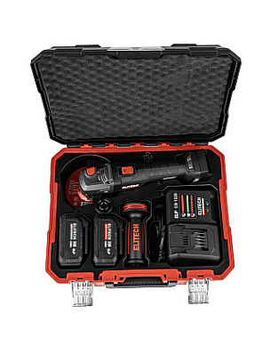 Шлифмашина угловая аккумуляторная ELITECH HD CAG 2012BL 2х4Ah