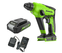 Перфоратор аккумуляторный GREENWORKS GD24SDS1K2 1х2Ah 3803107UA