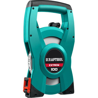 Рулетка-лента мерная 2-стороннее полотно геодезийная 100м KRAFTOOL Extrem 34185-100