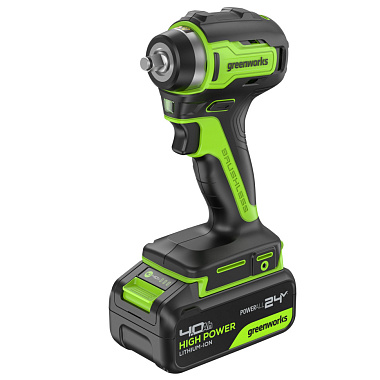 Гайковерт ударный аккумуляторный GREENWORKS G24IW200 1х4Ah 3803607CUB