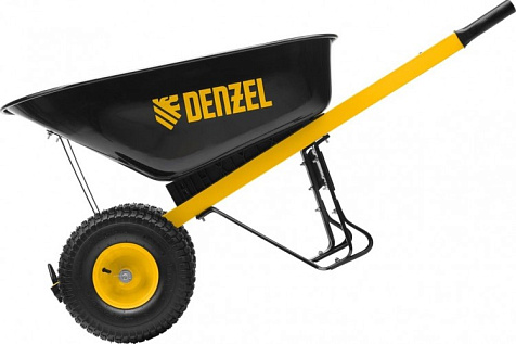 Тачка строительная усиленная 2-х колесная пневмо колеса DENZEL 69000