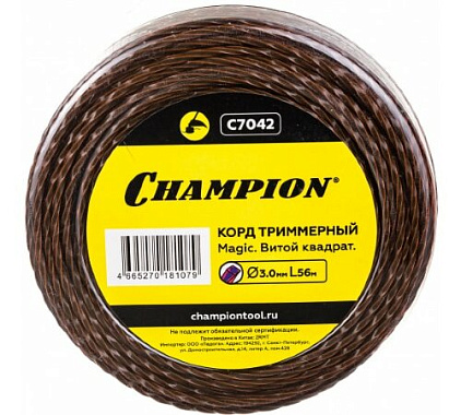 Леска триммерная (квадрат витой) 3мм х 56м Magic CHAMPION C7042