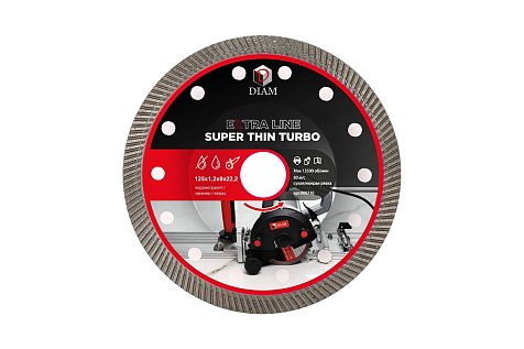 Круг алмазный 125x1.2x9x22.2 DIAM Super Thin Turbo ExtrarLine 000716