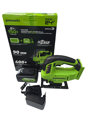 Лобзик аккумуляторный GREENWORKS GD24JS90 1x2Ah 3601707CUA