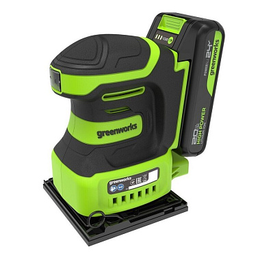 Шлифмашина вибрационная аккумуляторная GREENWORKS G24SS14 1х2Ah 3100507CUA