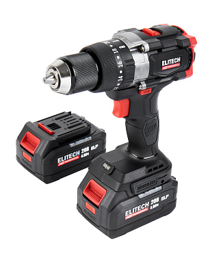 Дрель-шуруповерт ударная аккумуляторная ELITECH HD CD 20BL2 2х4Ah