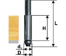 Фреза кромочная прямая по ДСП ф9,5х25мм хв.8мм ЭНКОР-Эксперт