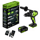 Дрель-шуруповерт ударная аккумуляторная GREENWORKS GD24DD140 1х4Ah 3707607CUB