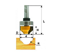 Фреза пазовая фасонная ф35х16мм r5.5 хв.12мм ЭНКОР