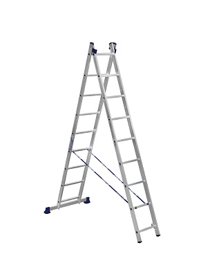 Лестница-стремянка 2-секционная алюминиевая 2х9 АЛЮМЕТ H2 5209