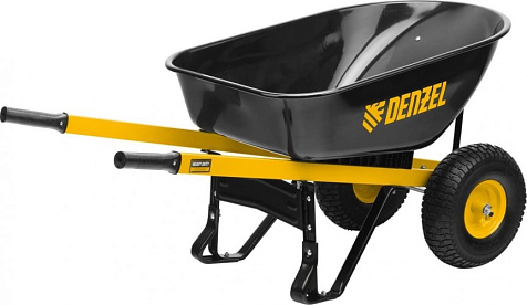 Тачка строительная усиленная 2-х колесная пневмо колеса DENZEL 69000