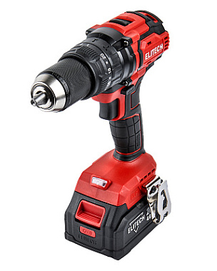 Дрель-шуруповерт ударная аккумуляторная ELITECH ДА 20УБЛ2 1х2Ah + 1х4Ah