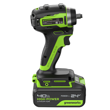 Гайковерт ударный аккумуляторный GREENWORKS G24IW200 1х4Ah 3803607CUB