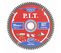 Диск пильный по алюминию 210х80Tх30х2,2мм PIT Advance Carbide ACTW13-210T80