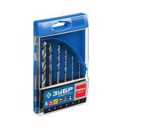 Набор сверл по металлу 2-8мм хвостовик 1/4" класс А Р6М5 6шт ЗУБР Профи