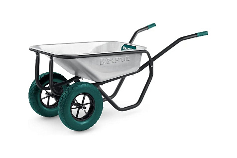 Тачка строительная 2-колесная полиуретановые колеса KRAFTOOL MAXDrive-2