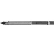 Сверло по стеклу и керамике 8мм 4-х резцовый HEX 1/4" ЗУБР Профи 29845-08_z01