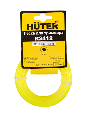 Леска триммерная 2,4мм х 12м круглая HUTER R2412